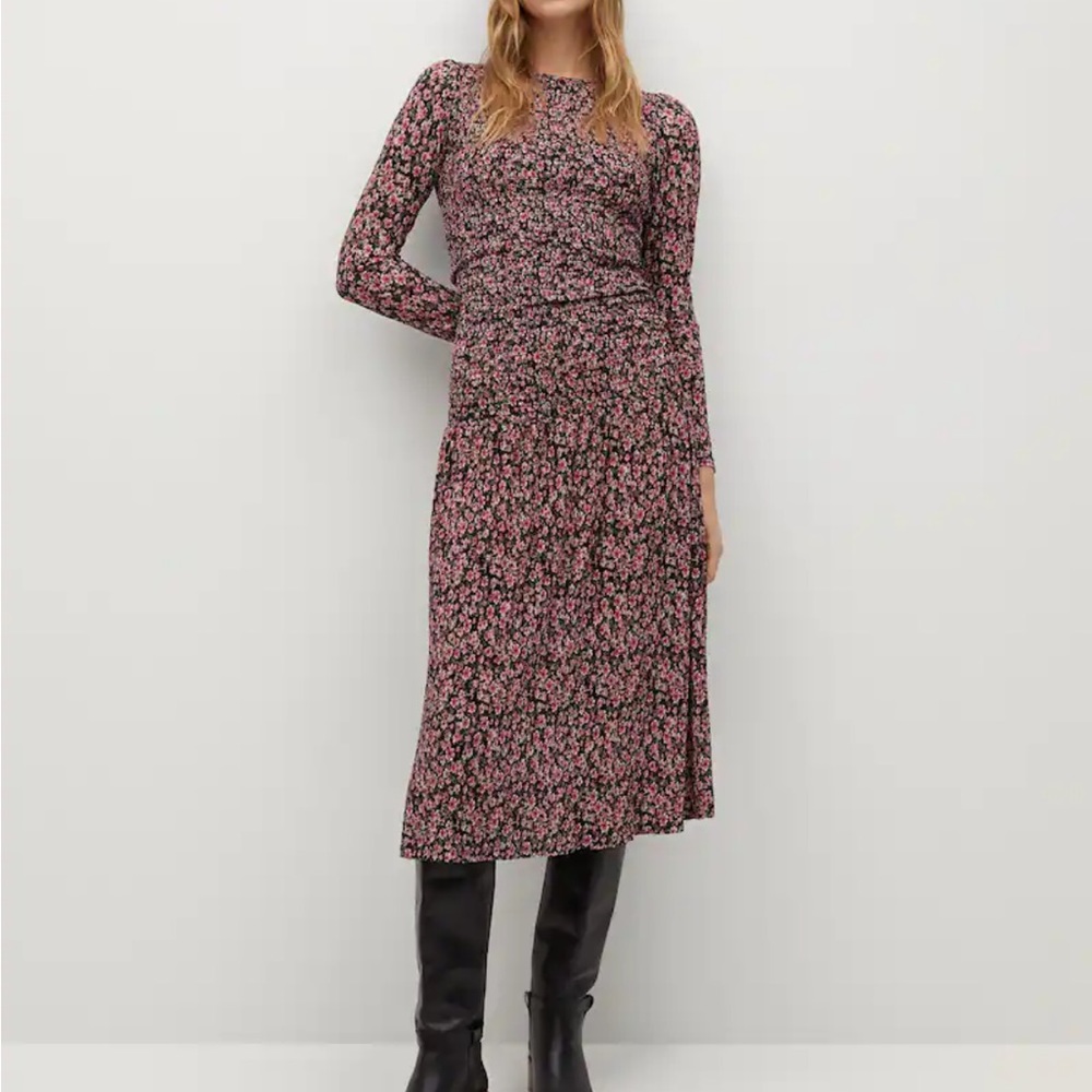 Mango Floral Print Maxi Dress